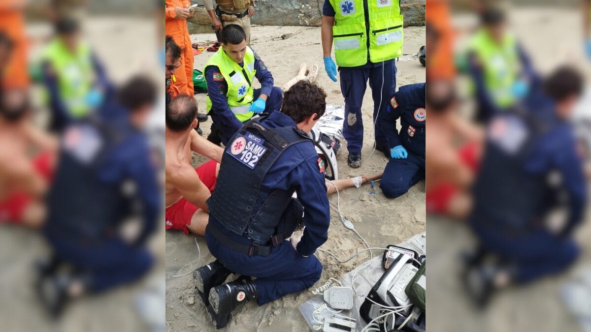 Equipes de socorro atuaram em manobras de reanima&ccedil;&atilde;o por mais de 40 minutos (Foto: Corpo de Bombeiros, Divulga&ccedil;&atilde;o)