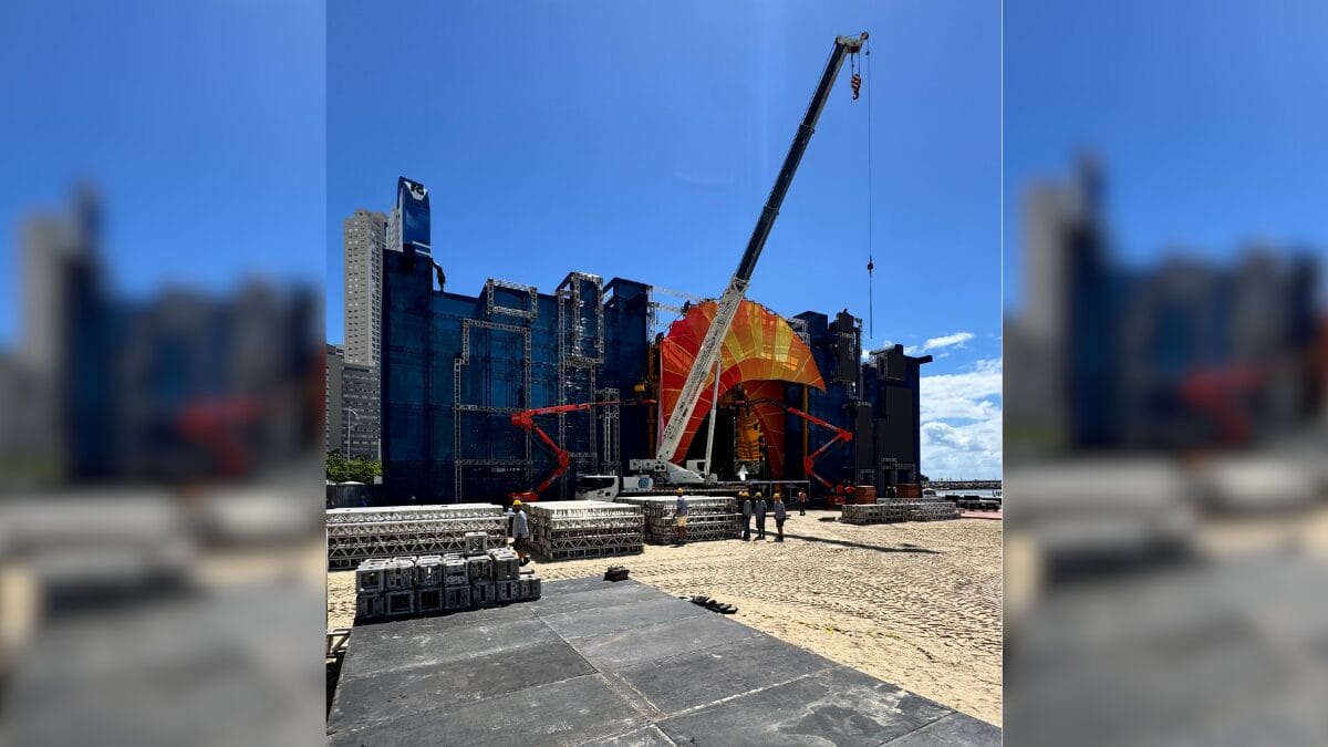 Estrutura do show da Ana Castela em Balne&aacute;rio Cambori&uacute;