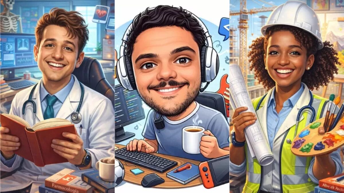 caricatura profiss&atilde;o chatgpt