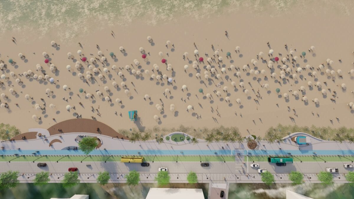 Projeto 3d revela como vai ficar Meia Praia ap&oacute;s alargamento da faixa de areia (Foto: Prefeitura de Itapema, Divulga&ccedil;&atilde;o)