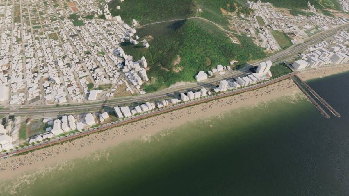 Projeto 3d revela como vai ficar Meia Praia ap&oacute;s alargamento da faixa de areia (Foto: Prefeitura de Itapema, Divulga&ccedil;&atilde;o)