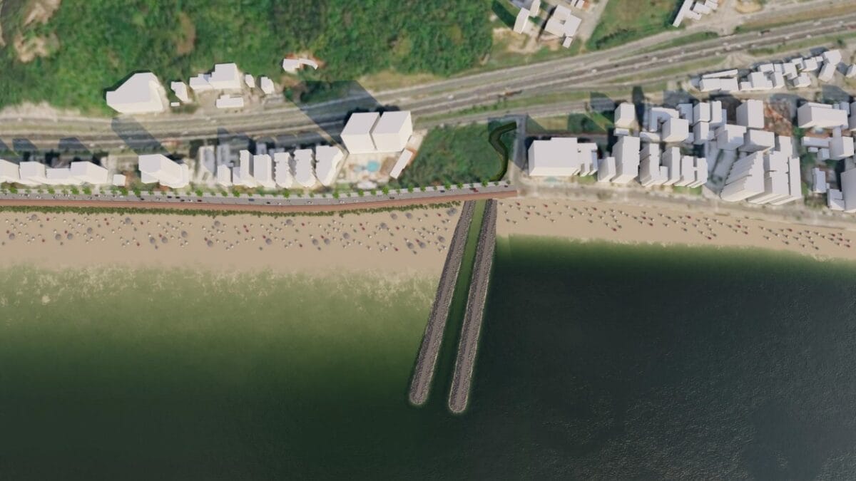 Projeto 3d revela como vai ficar Meia Praia ap&oacute;s alargamento da faixa de areia (Foto: Prefeitura de Itapema, Divulga&ccedil;&atilde;o)