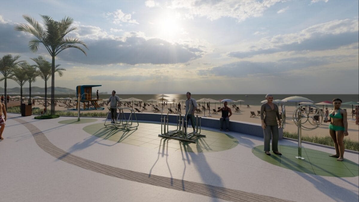 Projeto 3d revela como vai ficar Meia Praia ap&oacute;s alargamento da faixa de areia (Foto: Prefeitura de Itapema, Divulga&ccedil;&atilde;o)