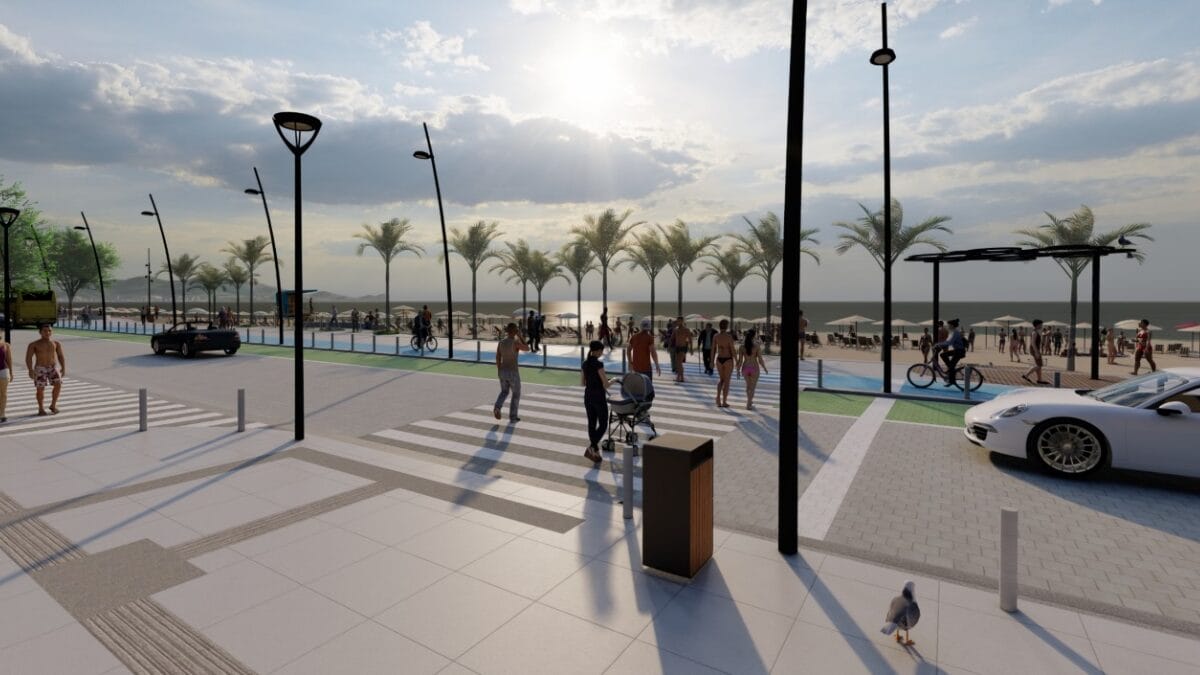 Projeto 3d revela como vai ficar Meia Praia ap&oacute;s alargamento da faixa de areia (Foto: Prefeitura de Itapema, Divulga&ccedil;&atilde;o)