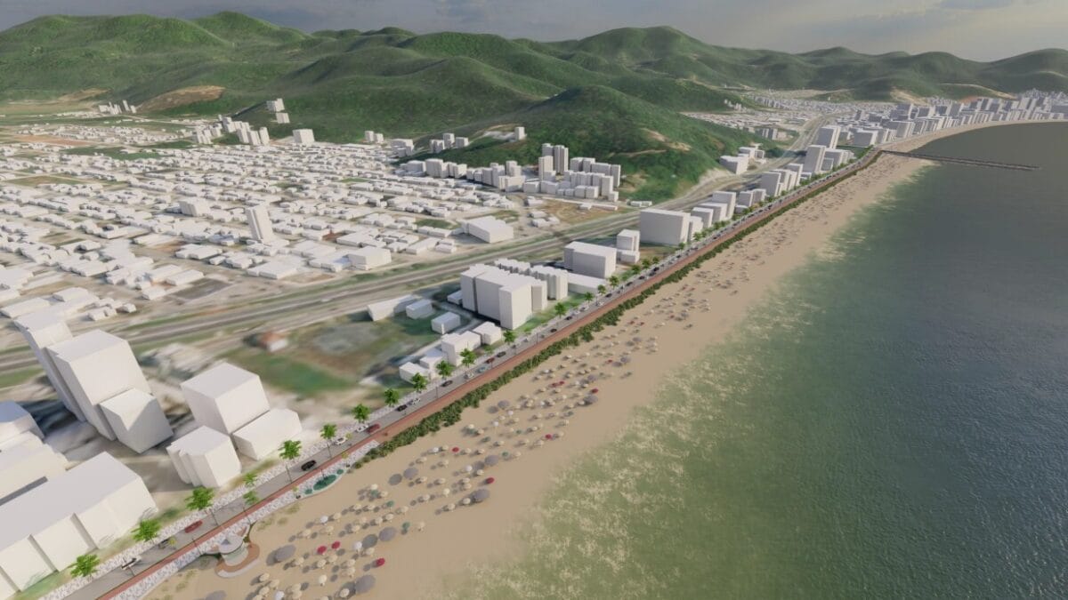 Projeto 3d revela como vai ficar Meia Praia ap&oacute;s alargamento da faixa de areia (Foto: Prefeitura de Itapema, Divulga&ccedil;&atilde;o)