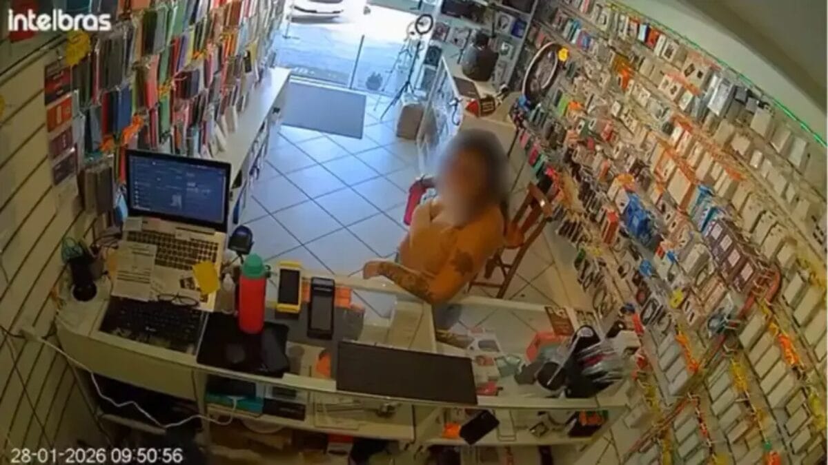 Câmeras de segurança flagraram o crime (Foto: Reprodução)