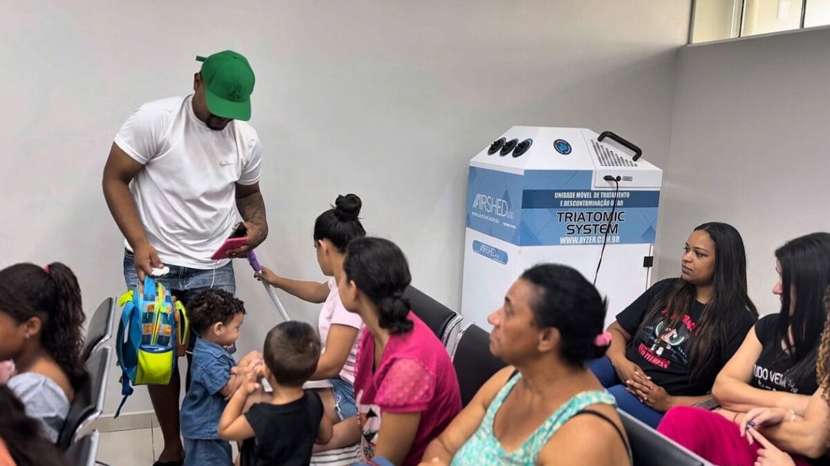 Purificador de ar no Hospital Pequeno Anjo