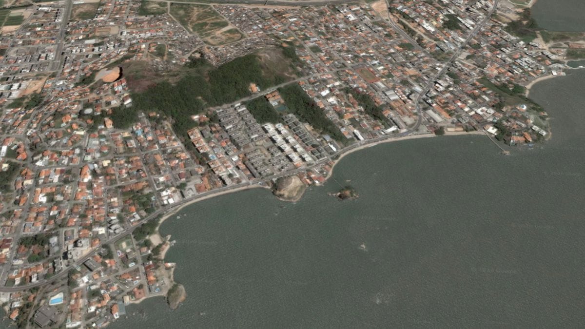 Imagem de satélite de Coqueiros, no Continente, em Florianópolis, em 2003