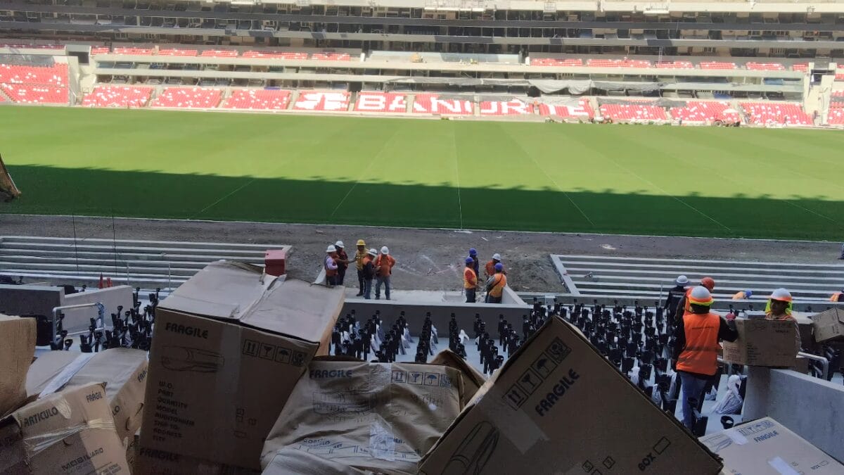 Arquibancada do est&aacute;dio Azteca, que ser&aacute; palco da cerim&ocirc;nia de abertura da Copa do Mundo 2026