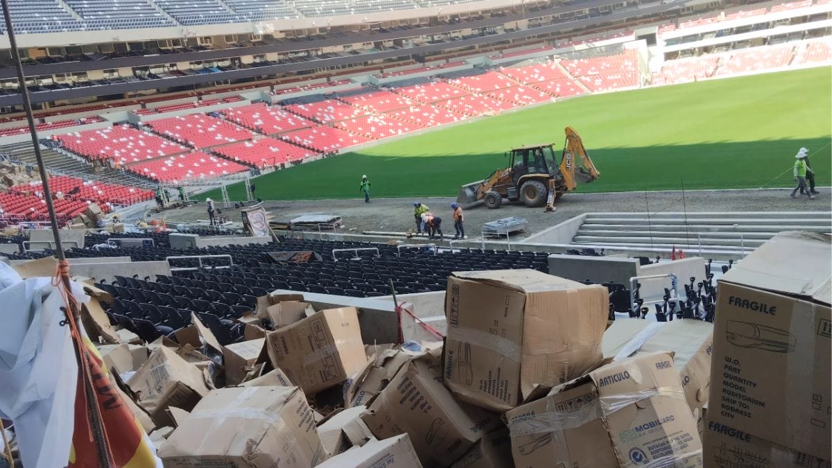 Arquibancada do est&aacute;dio Azteca, que ser&aacute; palco da cerim&ocirc;nia de abertura da Copa do Mundo 2026