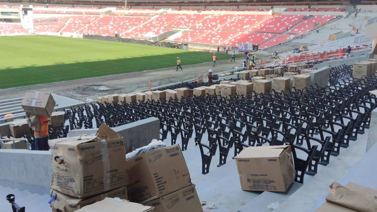 Arquibancada do est&aacute;dio Azteca, que ser&aacute; palco da cerim&ocirc;nia de abertura da Copa do Mundo 2026