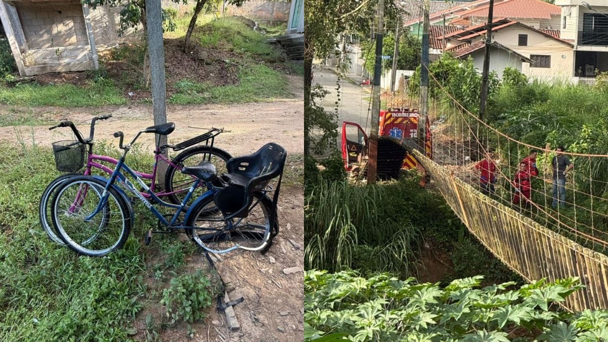 Ponte de arame arrebenta e deixa crianças feridas na Grande Florianópolis (2)