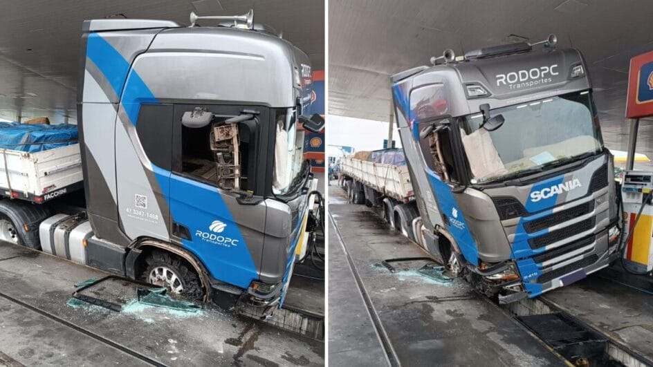 Acidente quase termina em tragédia em Itajaí (Foto: Corpo de Bombeiros, Divulgação)