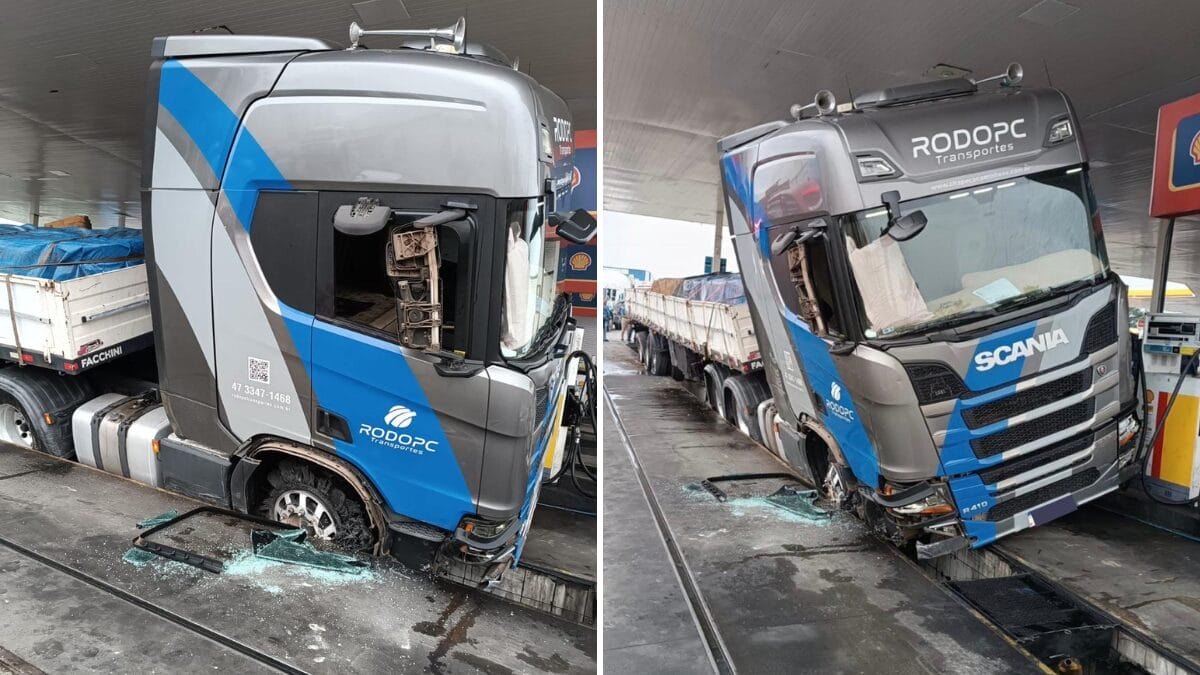 Acidente quase termina em tragédia em Itajaí (Foto: Corpo de Bombeiros, Divulgação)
