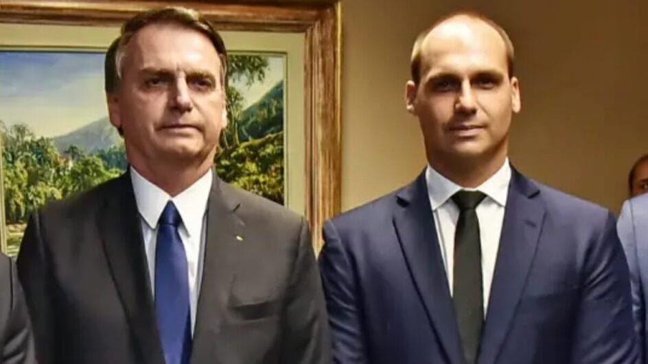Eduardo Bolsonaro está nos Estados Unidos e defesa de Bolsonaro precisou se manifestar sobre vídeo em evento (Foto: Redes sociais, Reprodução)