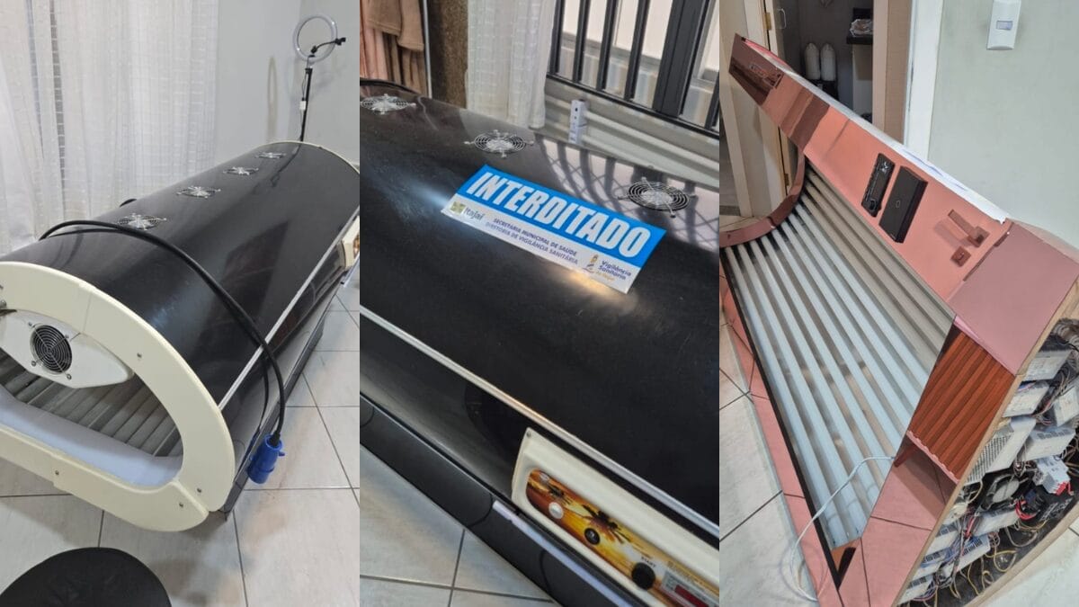 POLÍCIA CIVIL E VIGILÂNCIA SANITÁRIA APREENDEM 14 CÂMARAS DE BRONZEAMENTO IRREGULARES EM ITAJA