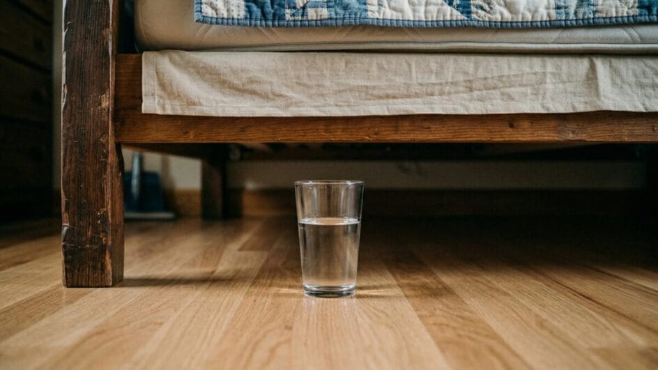 copo de vinagre embaixo da cama