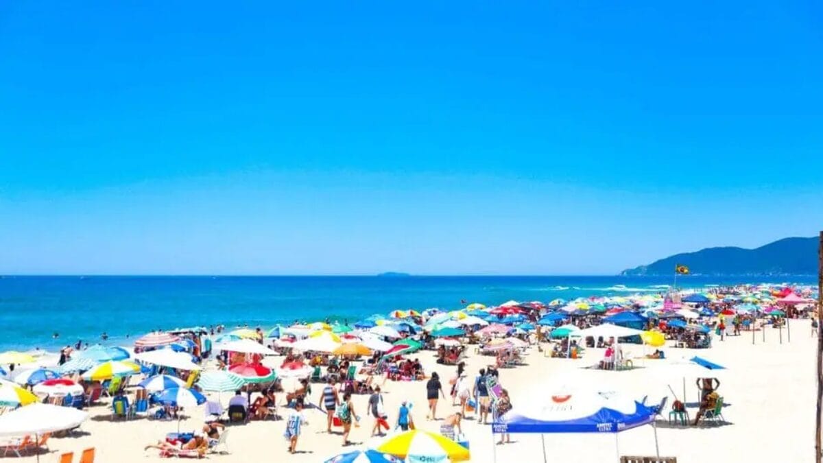 Praia do Campeche, em Florianópolis, tem a maioria dos pontos próprios para banho (Foto: Tiago Ghizoni, Arquivo NSC)
