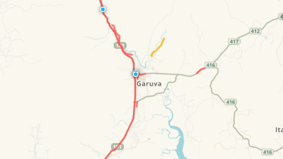 Motoristas enfrentam filas quilométricas (Foto: Waze, Reprodução)