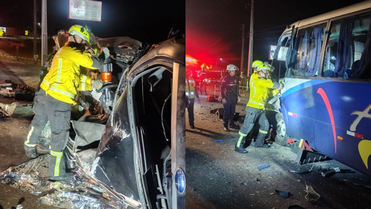 Acidente com micro-ônibus em Biguaçu