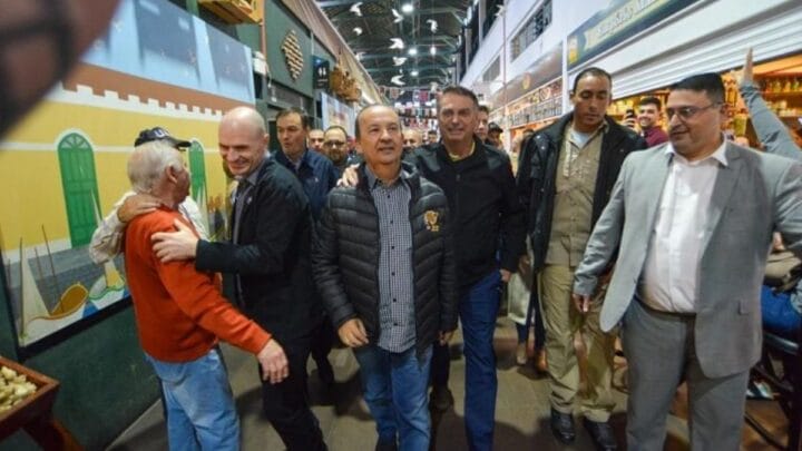 Jorginho e Bolsonaro no Mercado Público de Florianópolis