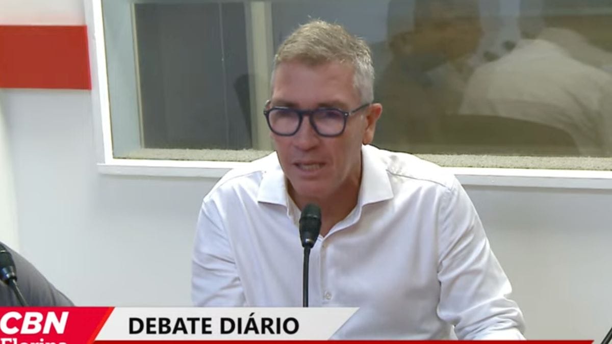 Eduardo Mafra, novo presidente do Conselho de Administração da SAF alviengra, foi o convidado do Debate Diário da CBN Floripa (Foto: reprodução)