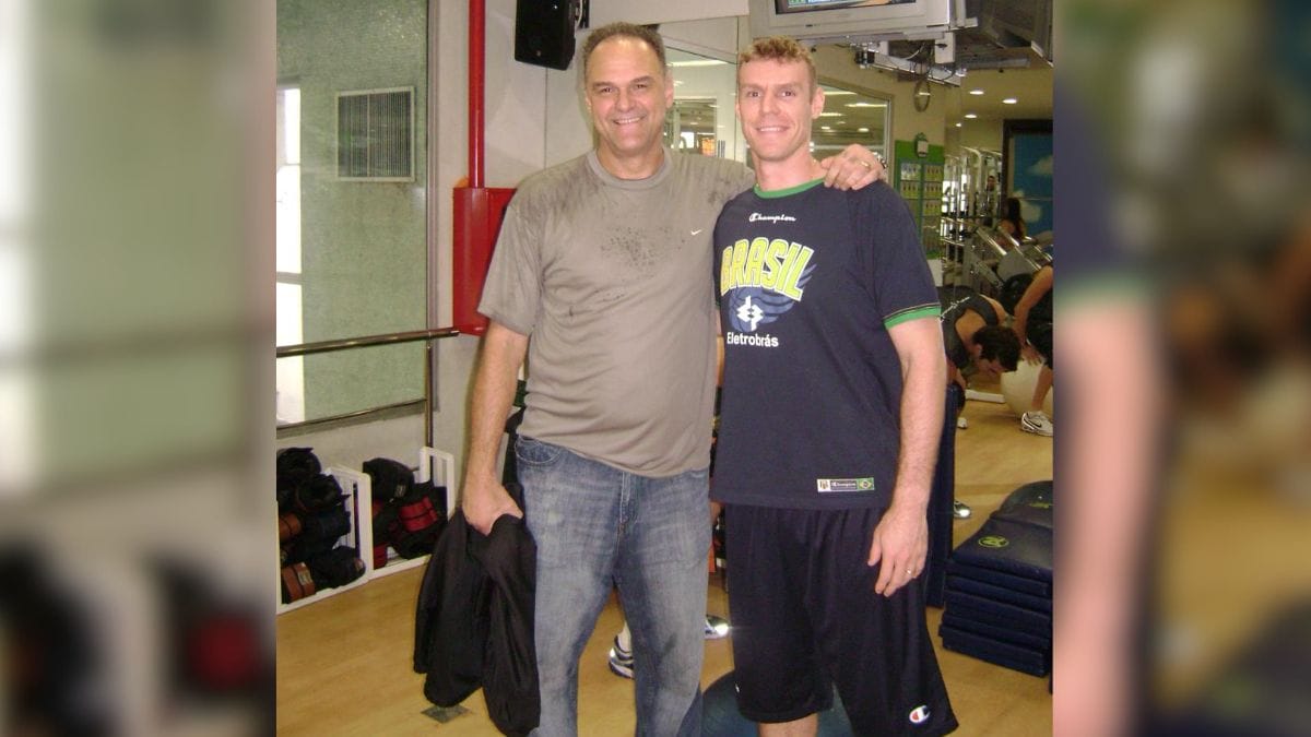Oscar Schmidt e Ricardo Probst (Foto: Arquivo NSC)