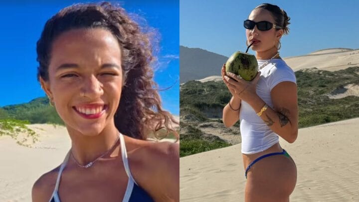 Rayssa Leal e a influenciadora Duda Wilken em Florianópolis (Foto: Redes sociais, Reprodução)