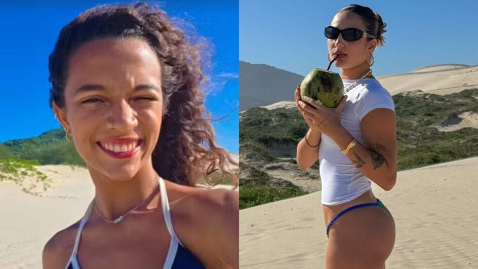 Rayssa Leal e a influenciadora Duda Wilken em Florianópolis (Foto: Redes sociais, Reprodução)