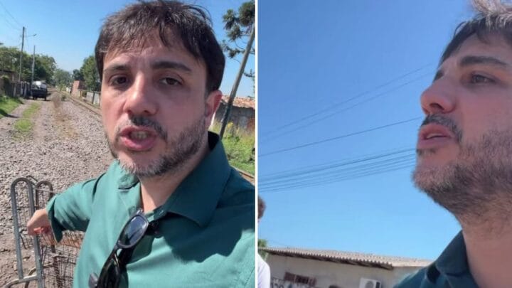 Renan Santos, pré-candidato à Presidência da República pelo partido Missão, em Criciúma