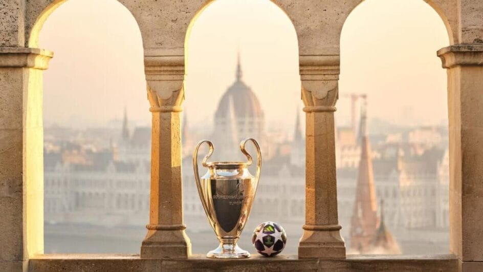 Nova bola da Champions League 25/26 para a final em Budapeste (Foto: Adidas, Divulgação)