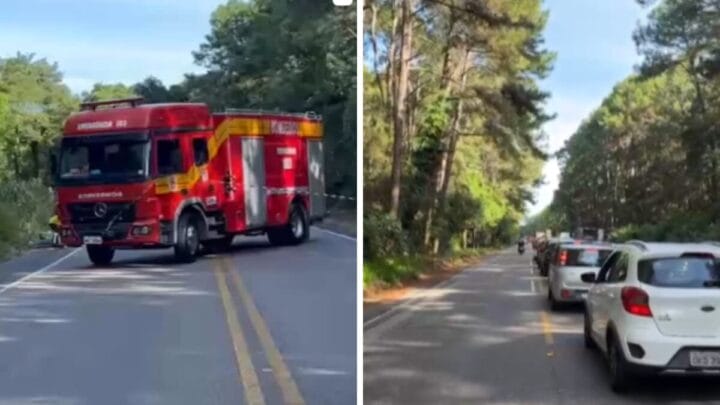 Acidente grave entre carro e moto termina em morte na SC-406 em Florianópolis