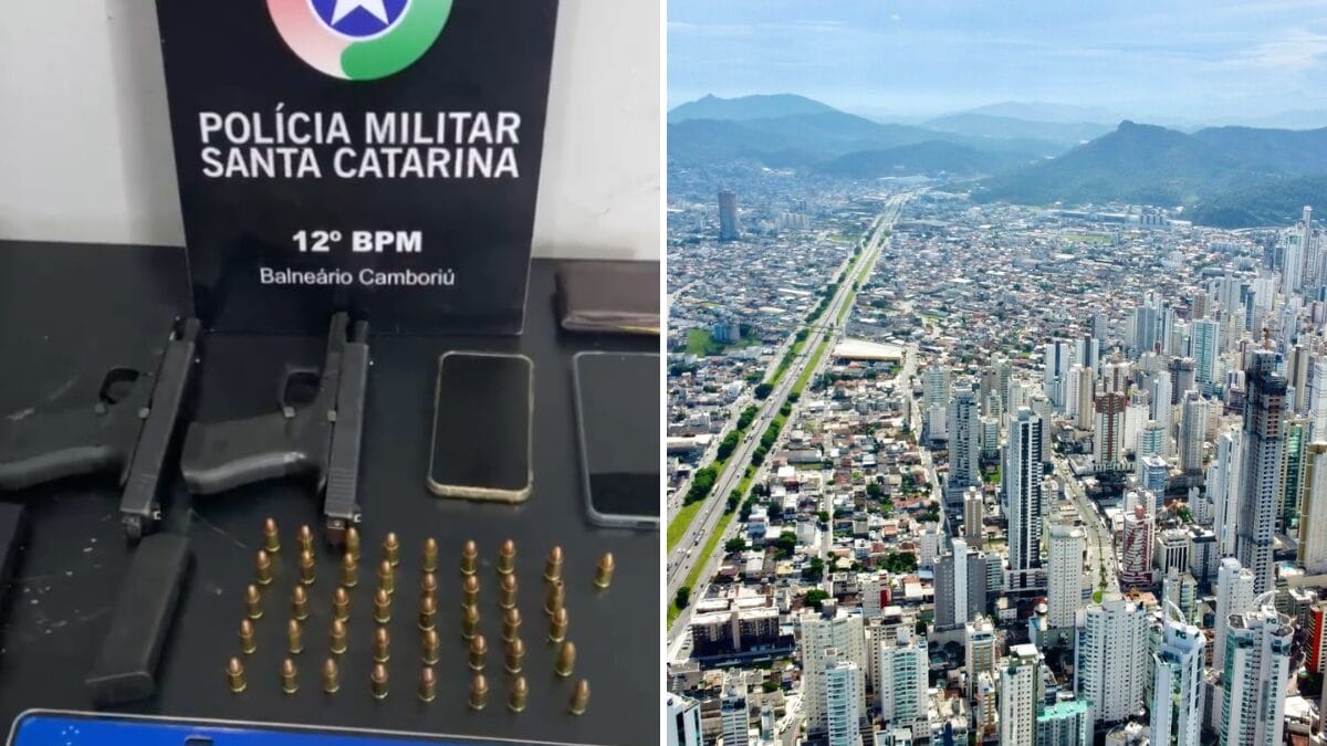 Tentativa de homicídio é frustrada pela PM em Balneário Camboriú (Foto: Polícia Militar, Prefeitura de Balneário Camboriú, Divulgação)