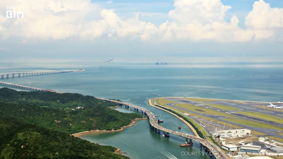 Ponte-t&uacute;nel Hong Kong-Zhuhai-Macau (vista a&eacute;rea)