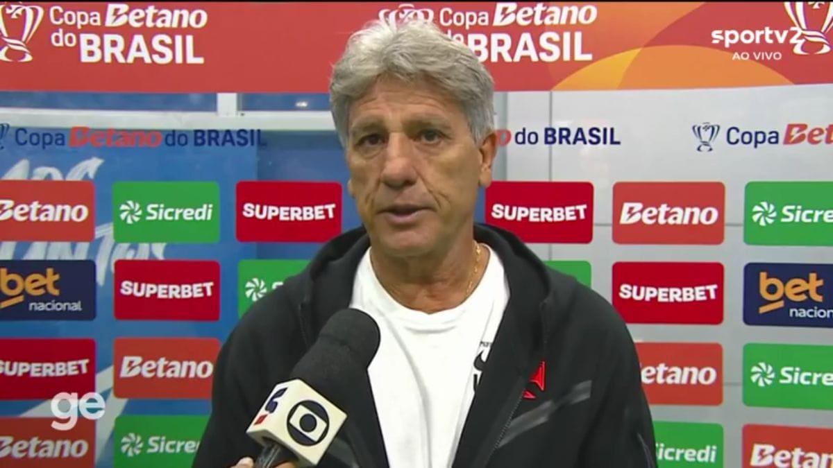 Renato Gaúcho emocionado antes de jogo da Copa do Brasil
