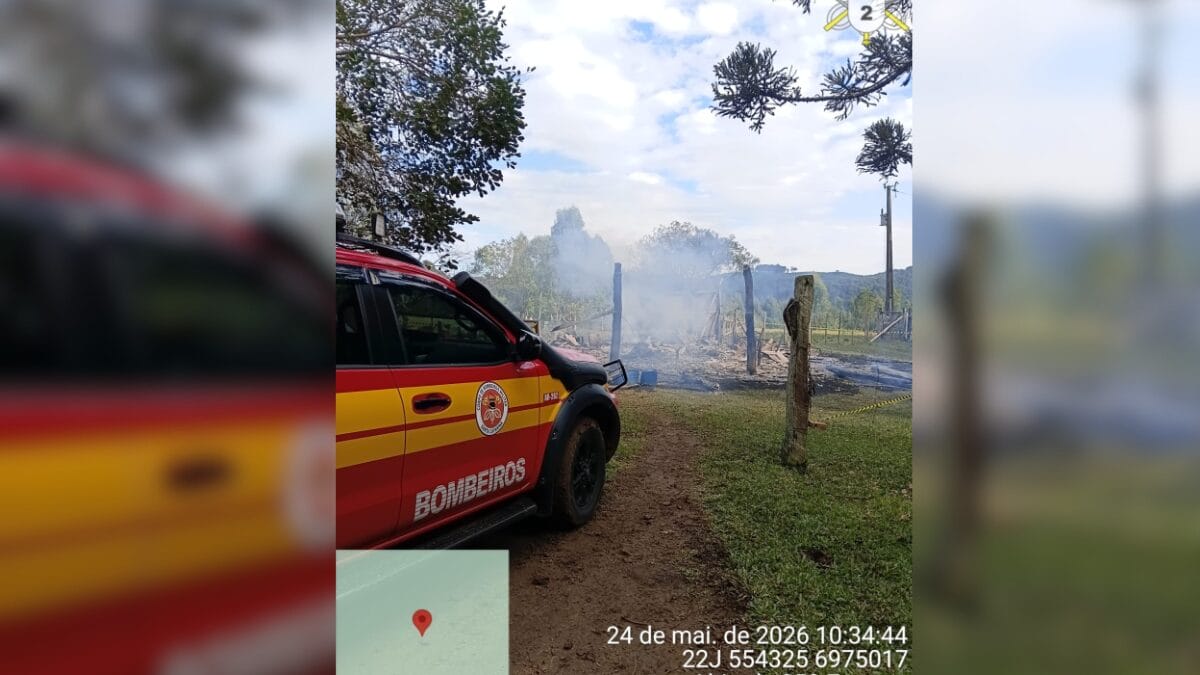 Incêndio no interior de São Cristóvão do Sul