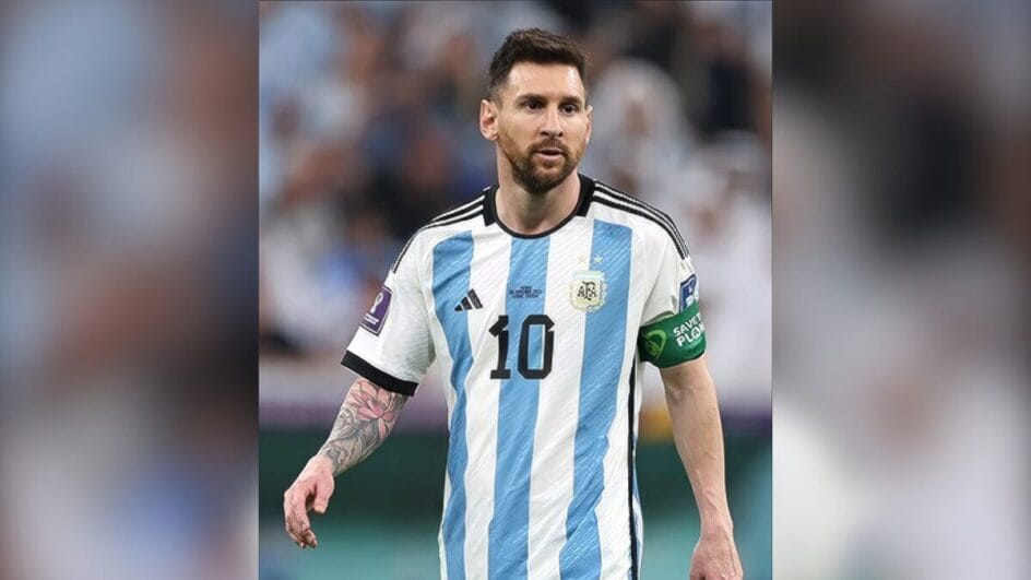 Messi atuando pela seleção Argentina durante a Copa de 2018.