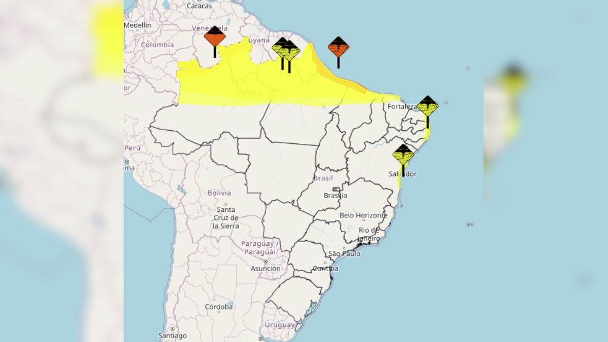 Alertas do Inmet para sábado