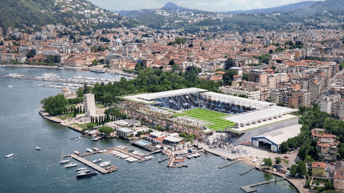 Estádio do Como FC, no norte da Itália (Foto: Populous, Divulgação)