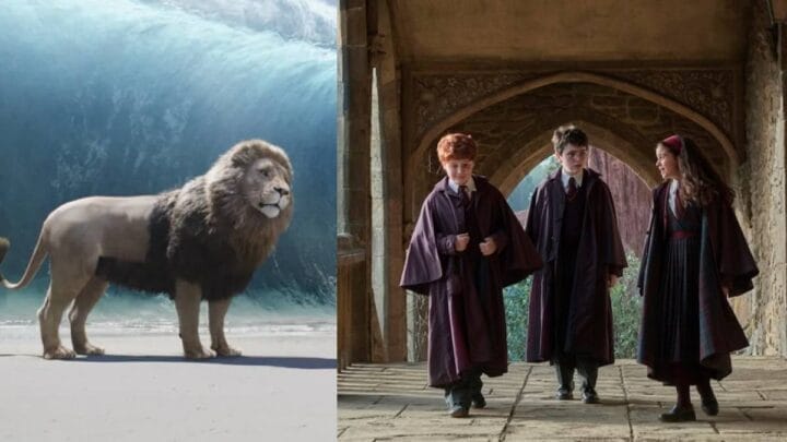 Enquanto a Netflix aposta na inovação de Nárnia para conquistar novos públicos, a HBO investe na força da nostalgia com a nova adaptação de Harry Potter (Imagem: Montagem, Divulgação)