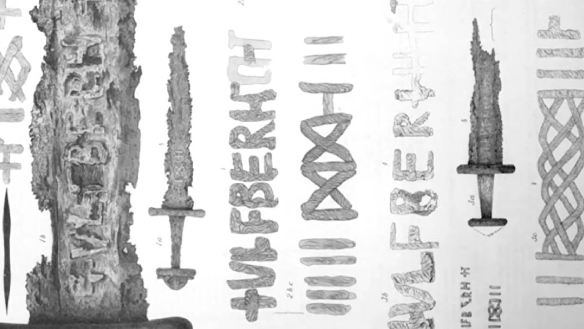Inscrição “+VLFBERH+T” virou símbolo de prestígio entre guerreiros vikings (Imagem: Reprodução YouTube)