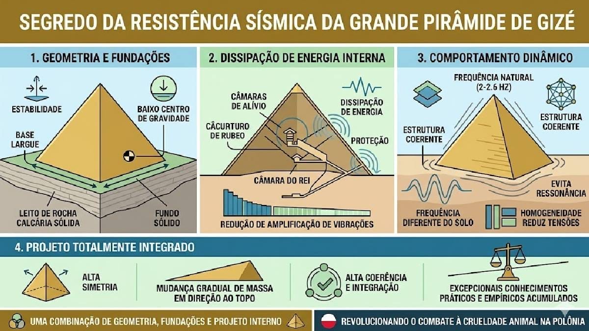 O estudo demonstra que "os antigos construtores eg&iacute;pcios possu&iacute;am conhecimentos pr&aacute;ticos e emp&iacute;ricos excepcionais", capazes de erguer monumentos com estabilidade estrutural not&aacute;vel (Imagem: Wikimedia Commons)