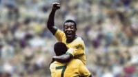 Pele comemorando gol na final da Copa 70