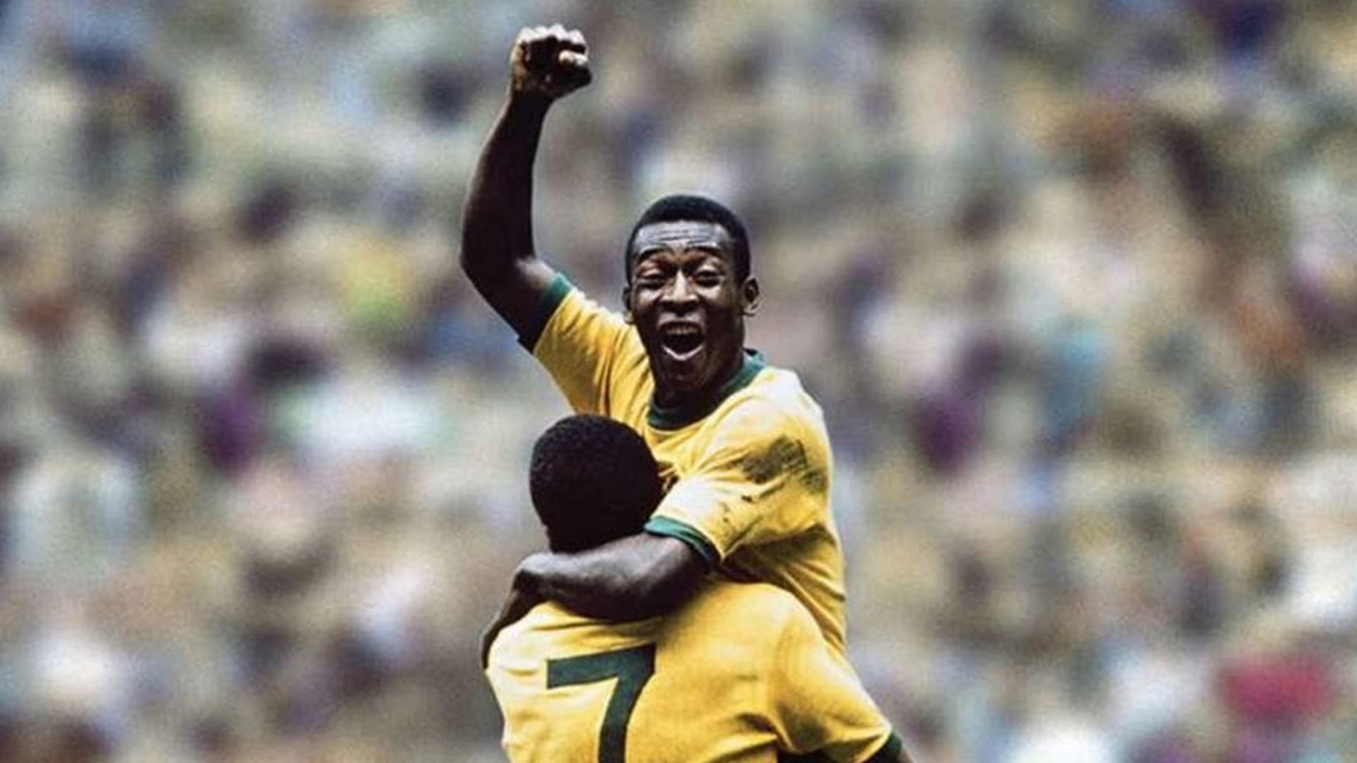 Pele comemorando gol na final da Copa 70