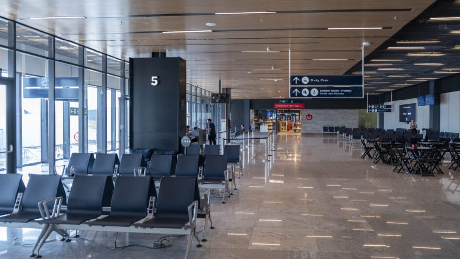 sala de embarque internacional do Floripa Airport