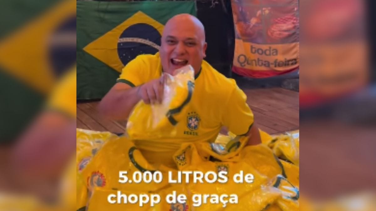 Empresário de SC promete 5 mil litros de chope grátis caso o Brasil seja hexa