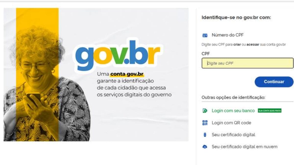 tela de acesso ao gov.br