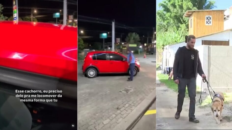 Atleta cego grava momento em que motorista de aplicativo se recusa a levar cão-guia