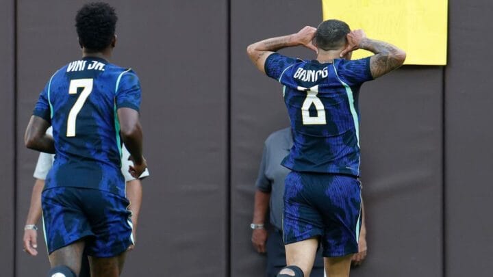 Bruno Guimarães marcou um dos gols da vitória brasileira (Foto: Rafael Ribeiro, CBF)