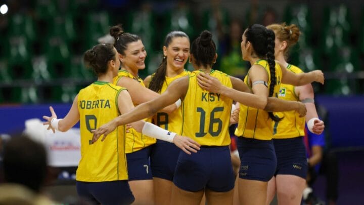 Seleção Brasileira de vôlei em ação pela VNL 2026 (Foto: Patricy Albuquerque, Soho, CBV)